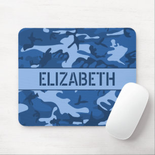 Mousepad Monograma de Camuflagem Azul