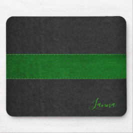 Mousepad Monograma de Couro Verde e Preto Masculino