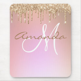 Mousepad Monograma de Drives Litter Dourado rosa