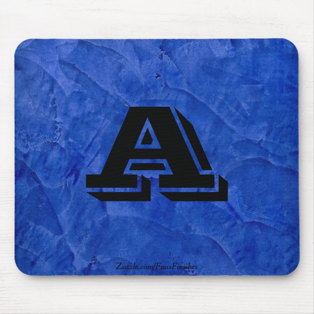 Mousepad Monograma de Finalização de Falhas Azuis da Tuscan (Frente)