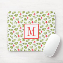 Mousepad Monograma de Folhas de Palmeira Modernas