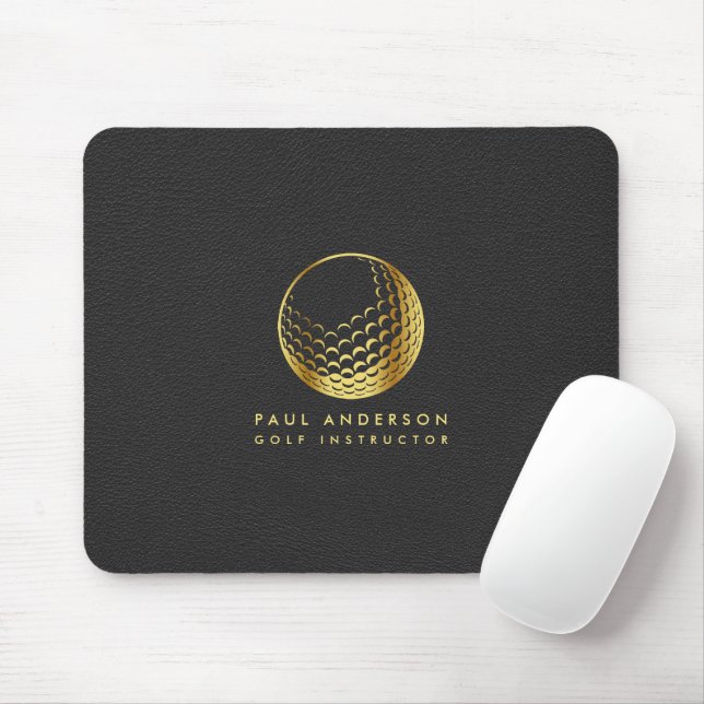 Mousepad Monograma de Golfe do ouro Logotipo de Golfe Elega (Com mouse)