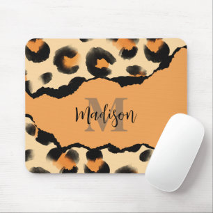 Mousepad Monograma de Impressão Leopardo Cujo Leopardo É Co