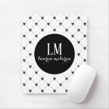 Monograma de Laço Preto e Branco
