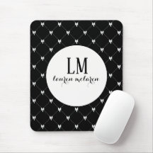 Monograma de Laço Preto e Branco
