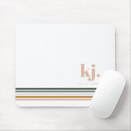Mousepad Monograma de Listras Chic Retro