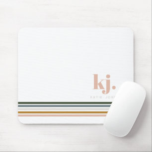 Mousepad Monograma de Listras Chic Retro