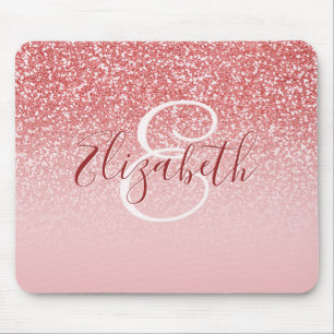 Mousepad Monograma de Mão Espelhada com Lâmina rosa Dourada