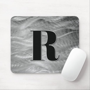 Mousepad Monograma de metal escovado com abstrato