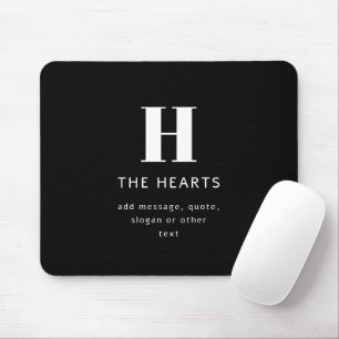 Mousepad Monograma de Nome e Mensagem Moderno Editável Pr