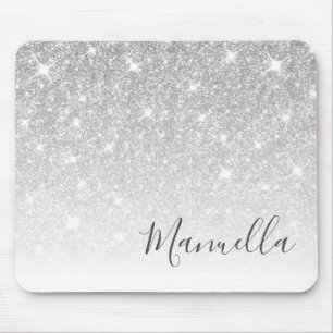 Mousepad Monograma de Nome Personalizado de Glitter Dourado
