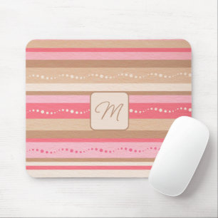 Mousepad Monograma De Pastel E Placa De Padrões De Stripes
