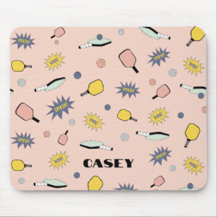 Mousepad Monograma de Pickleball Adicionar Seu Nome Diverti