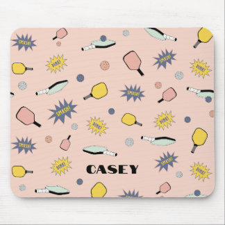 Mousepad Monograma de Pickleball Adicionar Seu Nome Diverti