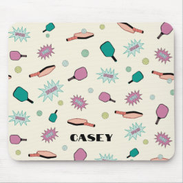 Mousepad Monograma de Pickleball Adicionar Seu Nome Diverti