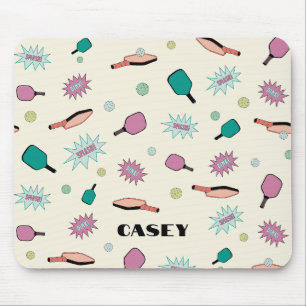 Mousepad Monograma de Pickleball Adicionar Seu Nome Diverti
