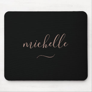 Mousepad Monograma de Script de Tendência Dourado