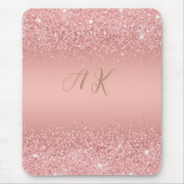 Mousepad Monograma de Shimmer Luxe Dourado Elegante