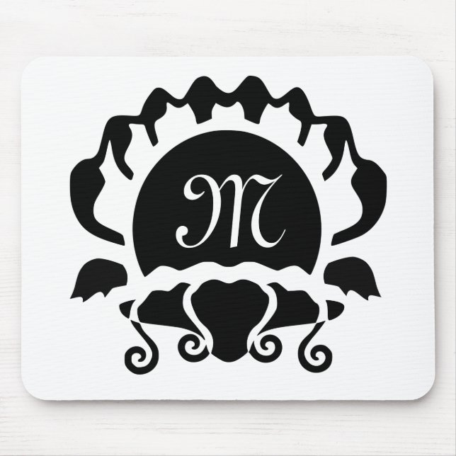 Mousepad Monograma de Silhouette de Black Clam (Frente)