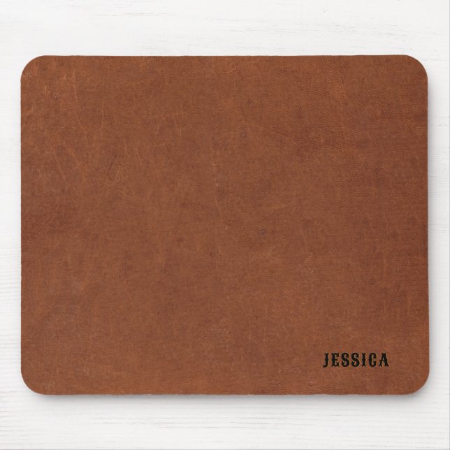 Mousepad Monograma de textura castanha em vinagre (Frente)