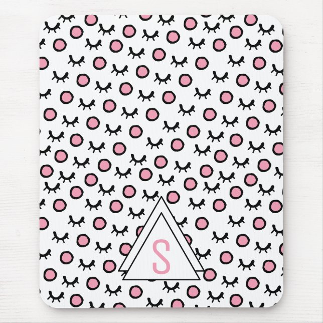 Mousepad Monograma de Triângulo Geométrico de Olhos Fechado (Frente)