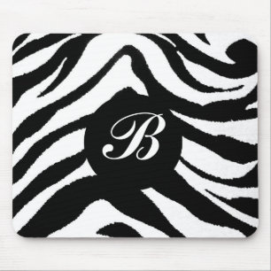 Mousepad monograma de zebra,