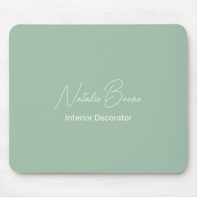 Mousepad Monograma - Decorador Leve Verde Branco Interior (Frente)