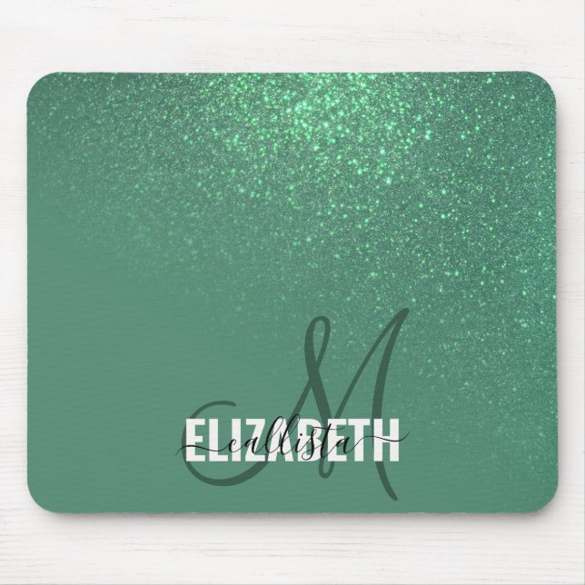 Mousepad Monograma Diagonal de Gradação Verde da Lente Sere (Frente)