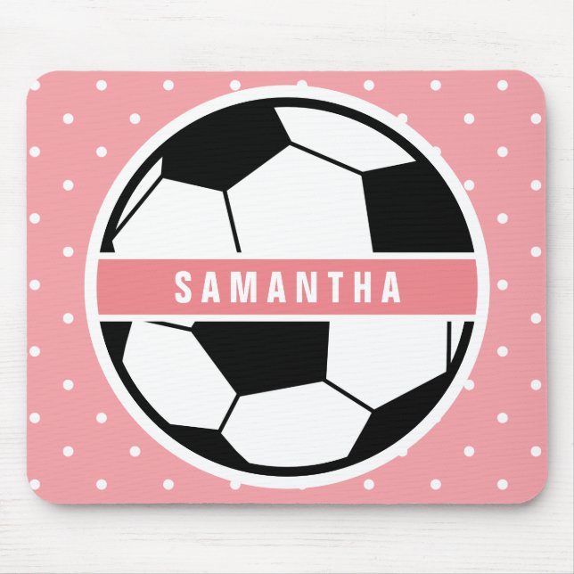 Mousepad Monograma do desportista feminino preto branco e r (Frente)