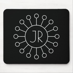 Mousepad Monograma do estilo do logotipo Vintage legal   Pr