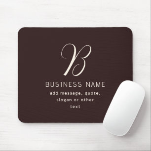 Mousepad Monograma do Nome de Negócios Elegante Moderno C