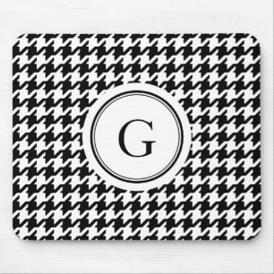 Mousepad Monograma do padrão branco preto clássico de som