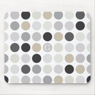 Mousepad Monograma do padrão branco preto moderno das bolin