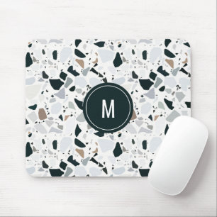 Mousepad Monograma do Padrão Rústico Terrazzo Terrazzo