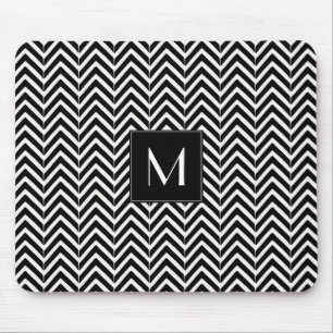 Mousepad Monograma do padrão Zig Zag Chevron