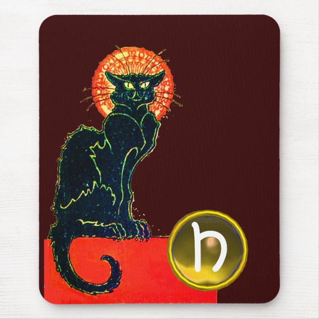 MOUSEPAD MONOGRAMA DO PARTIDO BLACK CAT HALLOWEEN (Frente)