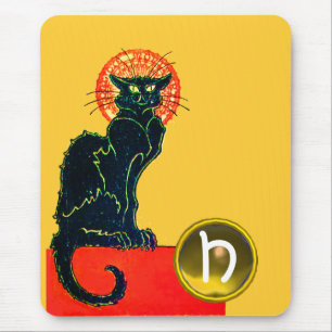 MOUSEPAD MONOGRAMA DO PARTIDO BLACK CAT HALLOWEEN
