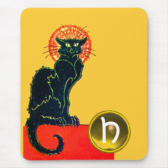 MOUSEPAD MONOGRAMA DO PARTIDO BLACK CAT HALLOWEEN (Frente)
