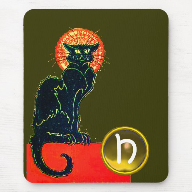 MOUSEPAD MONOGRAMA DO PARTIDO BLACK CAT HALLOWEEN (Frente)