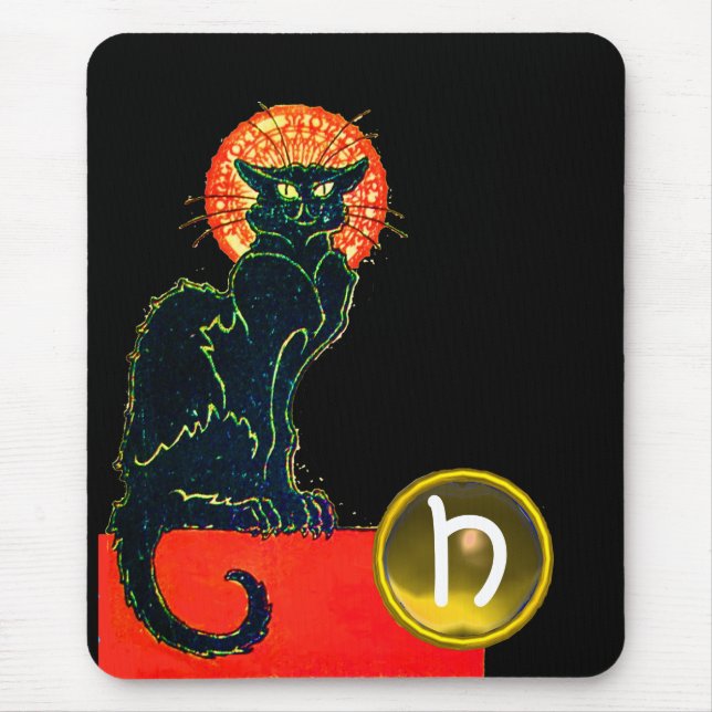MOUSEPAD MONOGRAMA DO PARTIDO BLACK CAT HALLOWEEN (Frente)