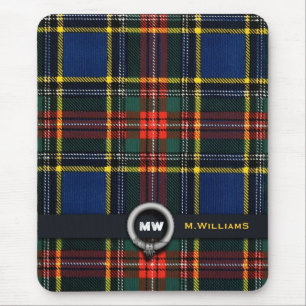 Mousepad Monograma do Tartan de Macbeth