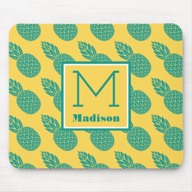 Mousepad Monograma do teste padrão | do abacaxi (Frente)