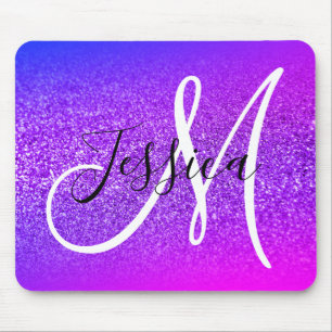 Mousepad Monograma do violeta violeta roxa de Miami Ombre