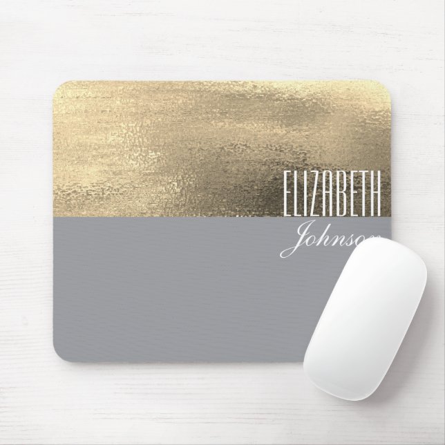 Mousepad Monograma Dourado (Com mouse)