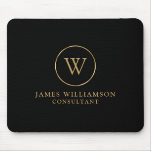 Mousepad Monograma Dourado