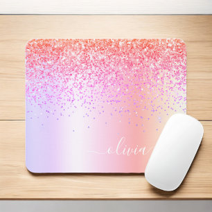 Mousepad Monograma Dourado da Largura Roxa Prosa do Pastel