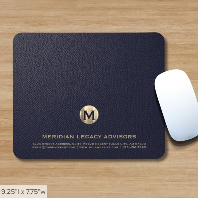 Mousepad Monograma Dourado de negócios personalizado (Criador carregado)