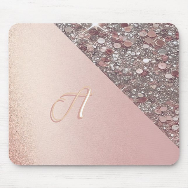 Mousepad Monograma Dourado Elegante (Frente)