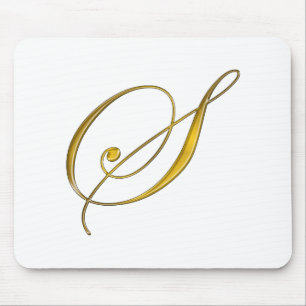 Mousepad Monograma Dourado S