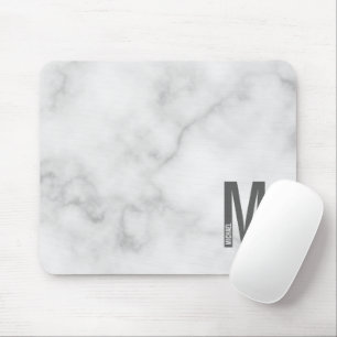 Mousepad Monograma e Nome de Negrito Personalizado Moderno
